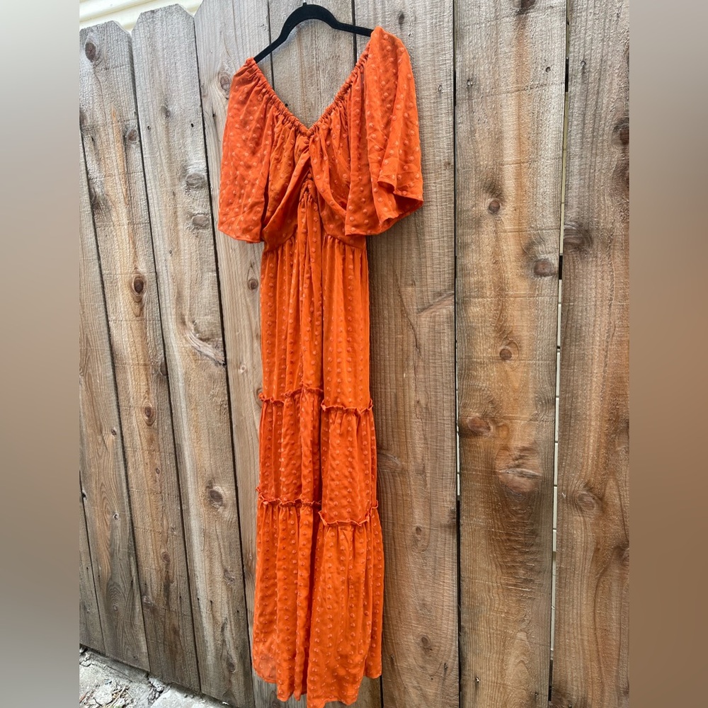 Burnt Orange Anthropologie Dress